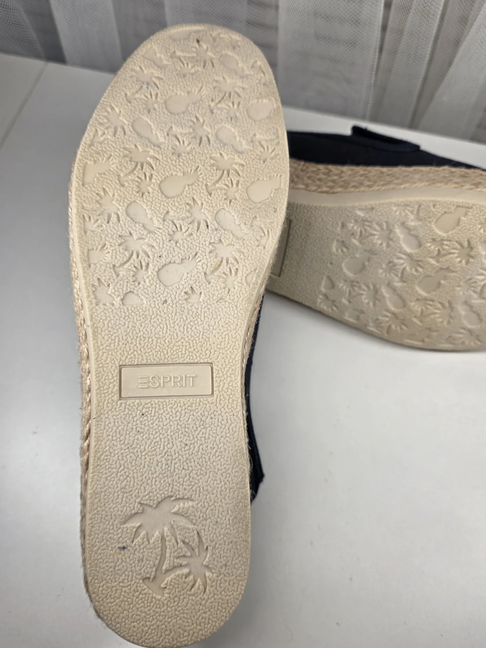 Esprit Navy Canvas Slip-On Espadrilles Size 9M